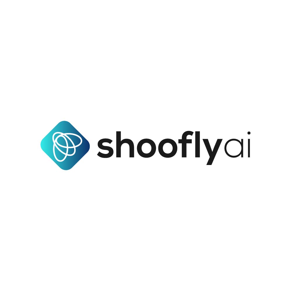 Shoofly AI logo with a blue icon and black text on a white background.