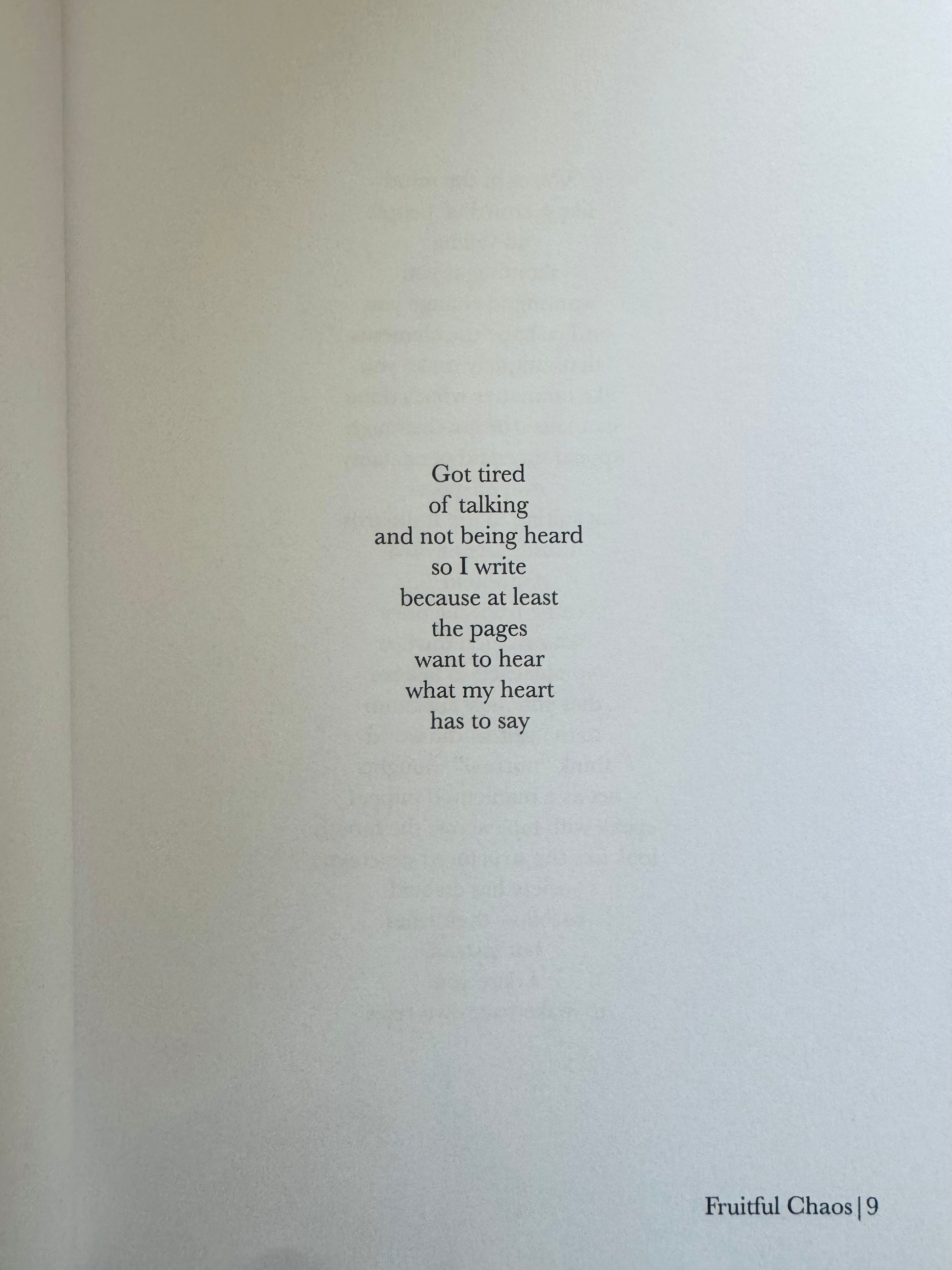 A page with a poem centered on the page, with a blank margin around it.